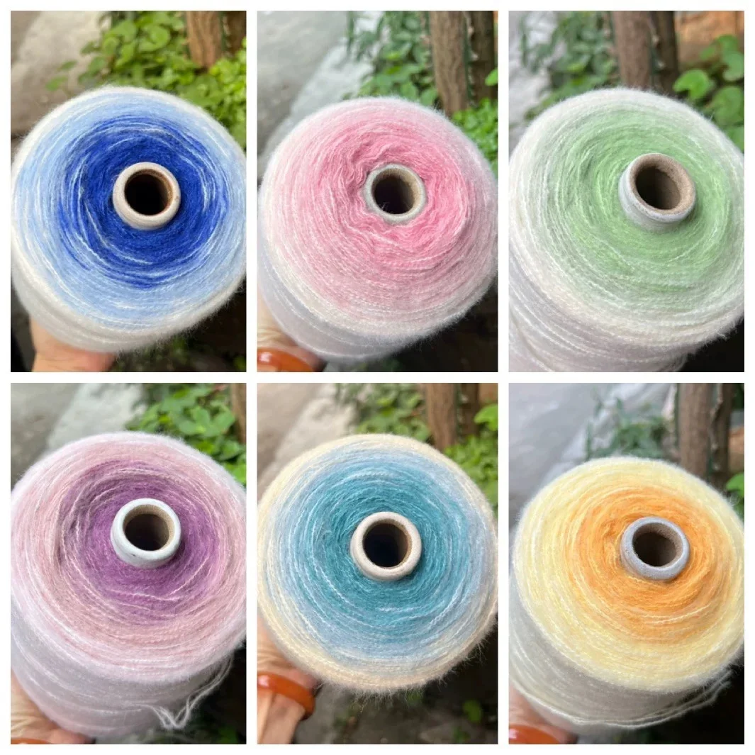 

500g 3-strand Handmade Gradient Cake Line,Hand Woven Shawl Scarf Blanket Sweater,soft and Skin Friendly High-end Color Matching