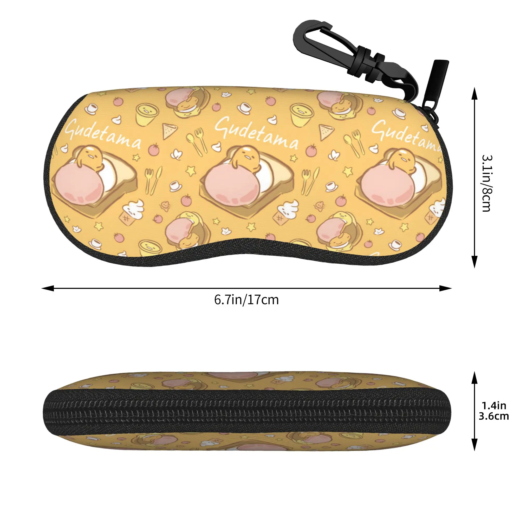 Gudetama Fried Egg Bacon Toast Shell Eyeglasses Case Women Men Fashion Cartoon Glasses Case Sunglasses Box Pouch view 4