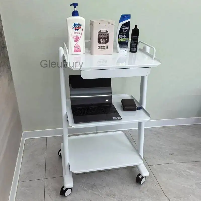 Dental Clinic Utility Cart Salon Trolley Cleaning Barber Equipment Lash Salon Trolley Hairdressing Metal Furniture Carritos Lstc