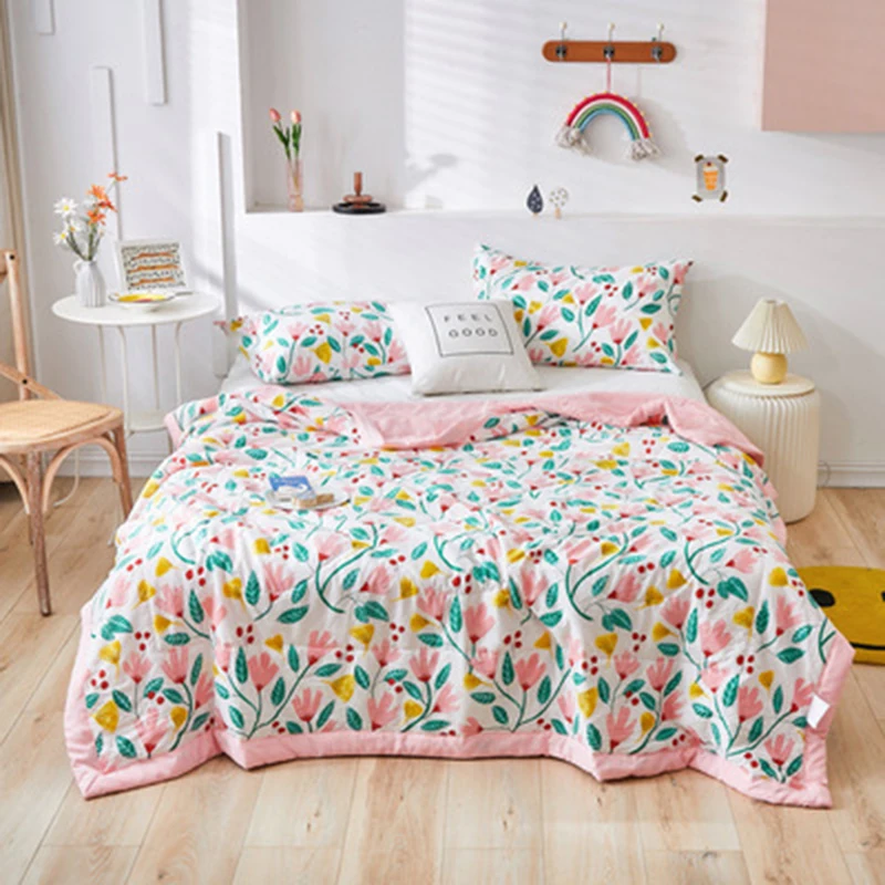 Cartoon washing quilt duvet filler single large size simple modern air conditioning thin blanket air conditioning quilt