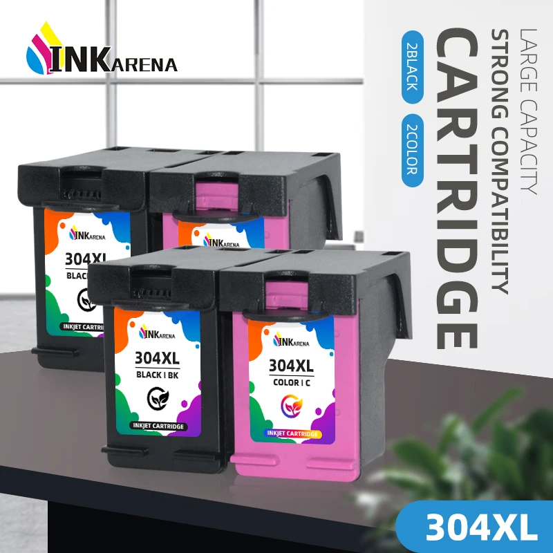 Inkarena 304 Replacement For HP304 XL Ink Cartridge For HP Envy 5000 Series 5010 5012 5014 5020 5030 5032 5034 5052 5055