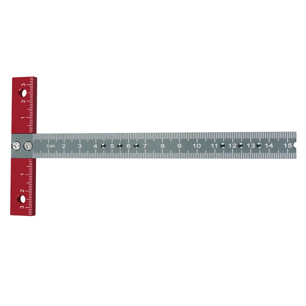 1pc T-Shaped Square Ruler Aluminum Alloy Woodworking Ruler For Carpentry DIY Small Projects Cabinets Bookcases Measuring Tool