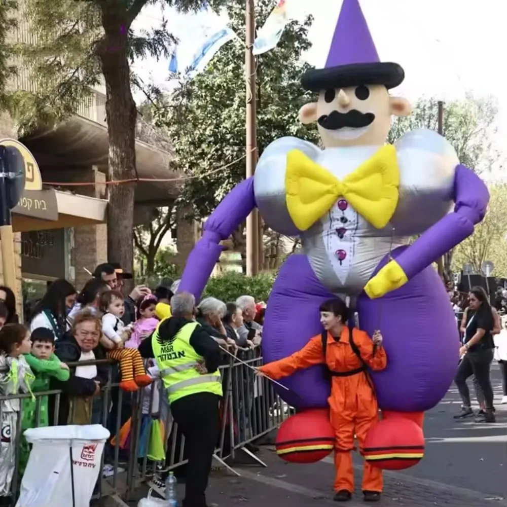 Volwassenen lopen opblaasbare clownpop opblazen parade prestaties opblaasbare kostuums voor outdoor circusshow
