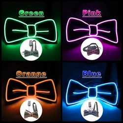 Light Up LED Bow Tie Men Women Necktie Luminous Fashion LED Glow Bowtie Dance Party Christmas Halloween Evening Party Decoration