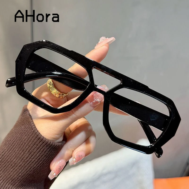 

Ahora Retro Pilot Reading Glasses Big Frame Double Beam Blocking Blue Light Computer Presbyopia Eyeglasses Goggles +1.0..+4.0