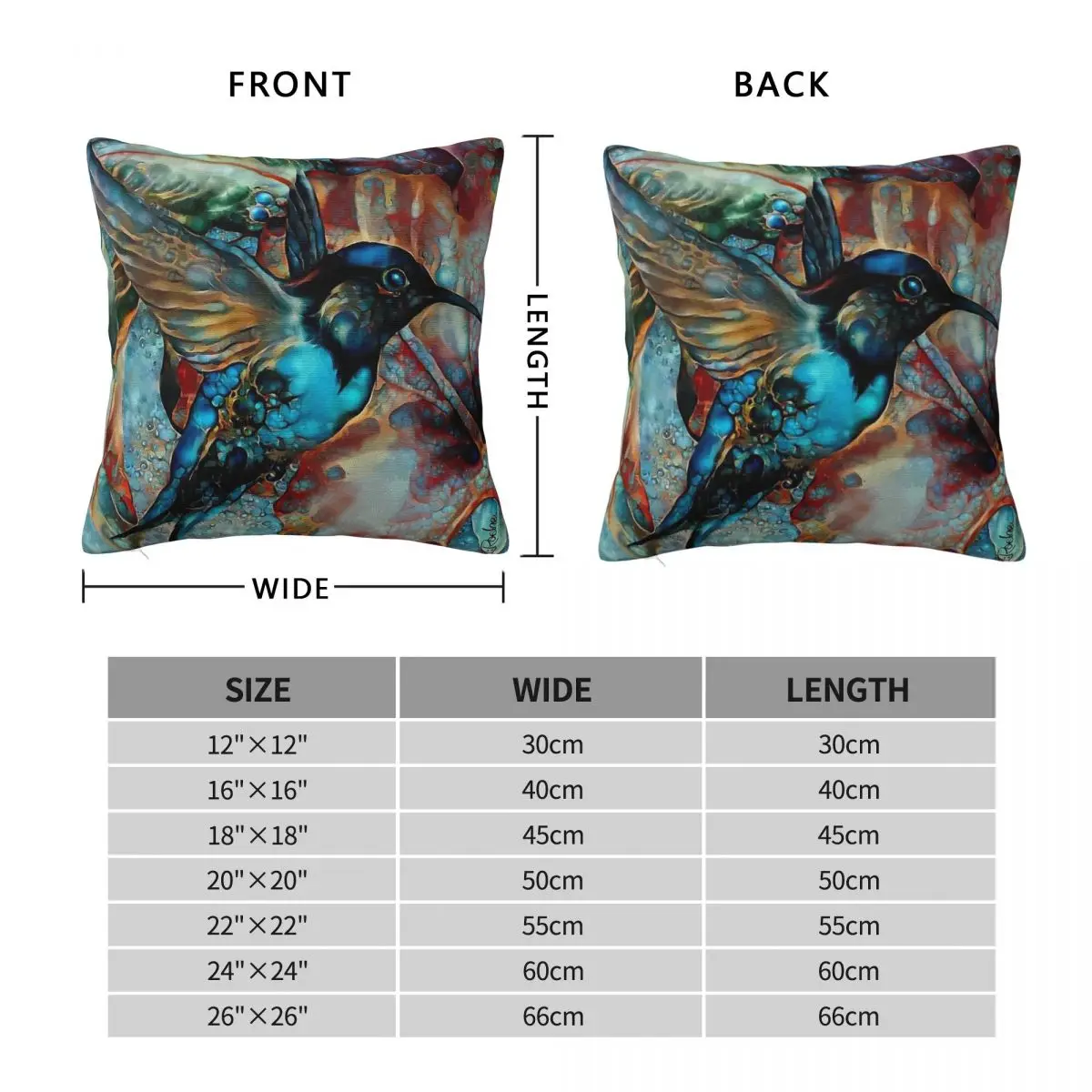 Colibri Des Vignes Hummingbird Pillowcase Polyester Linen Velvet Printed Zip Decor Pillow Case Bed Cushion Case 45x45