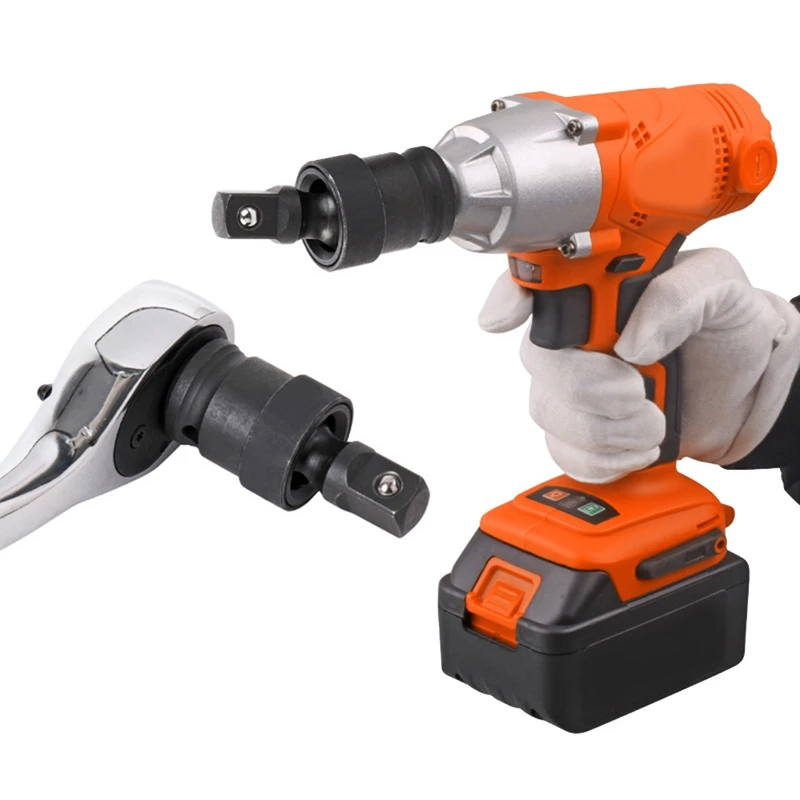 Llave eléctrica de impacto de aire, adaptador de enchufe, herramienta de mano, articulación de accionamiento de nudillo giratorio, 2 piezas, 360 grados, 1/2 pulgadas