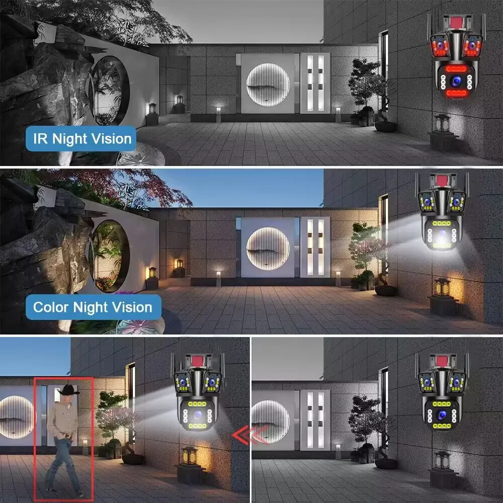 Imagem -04 - Linook-câmera ip Impermeável ao ar Livre Cctv sem Fio Lens Wi-fi 6k 12mp Zoom de 10x Inclinação Panorâmica Monitoramento de 360 Graus