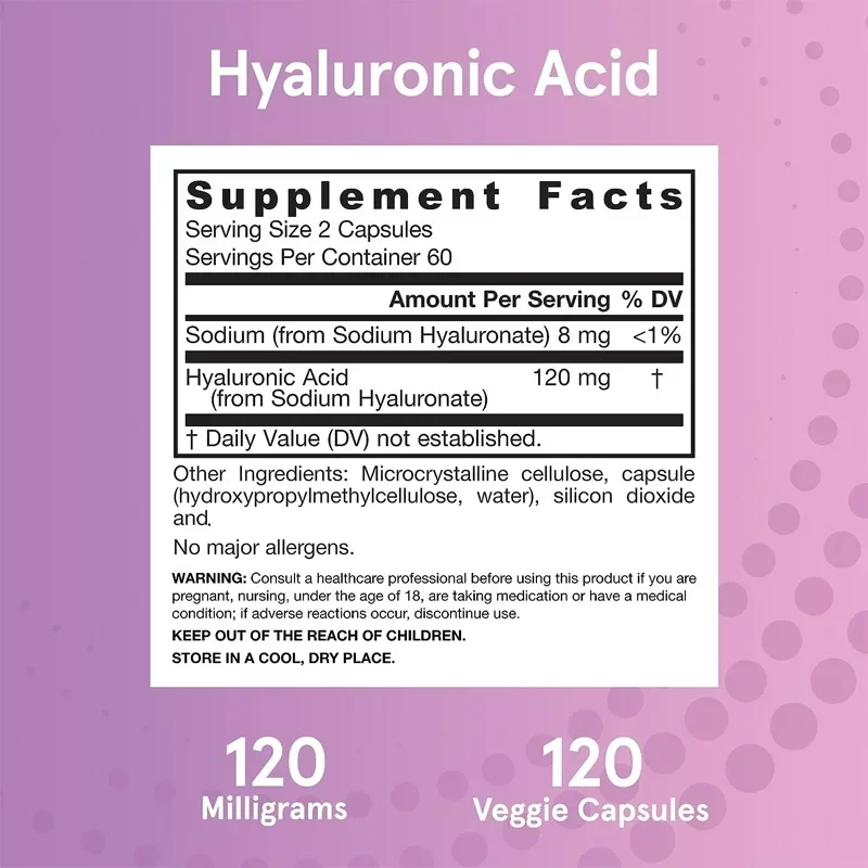 

Hyaluronic Acid Capsules - Help Protect Skin and Joint Health, and Maintain Healthy Hair and Eyes