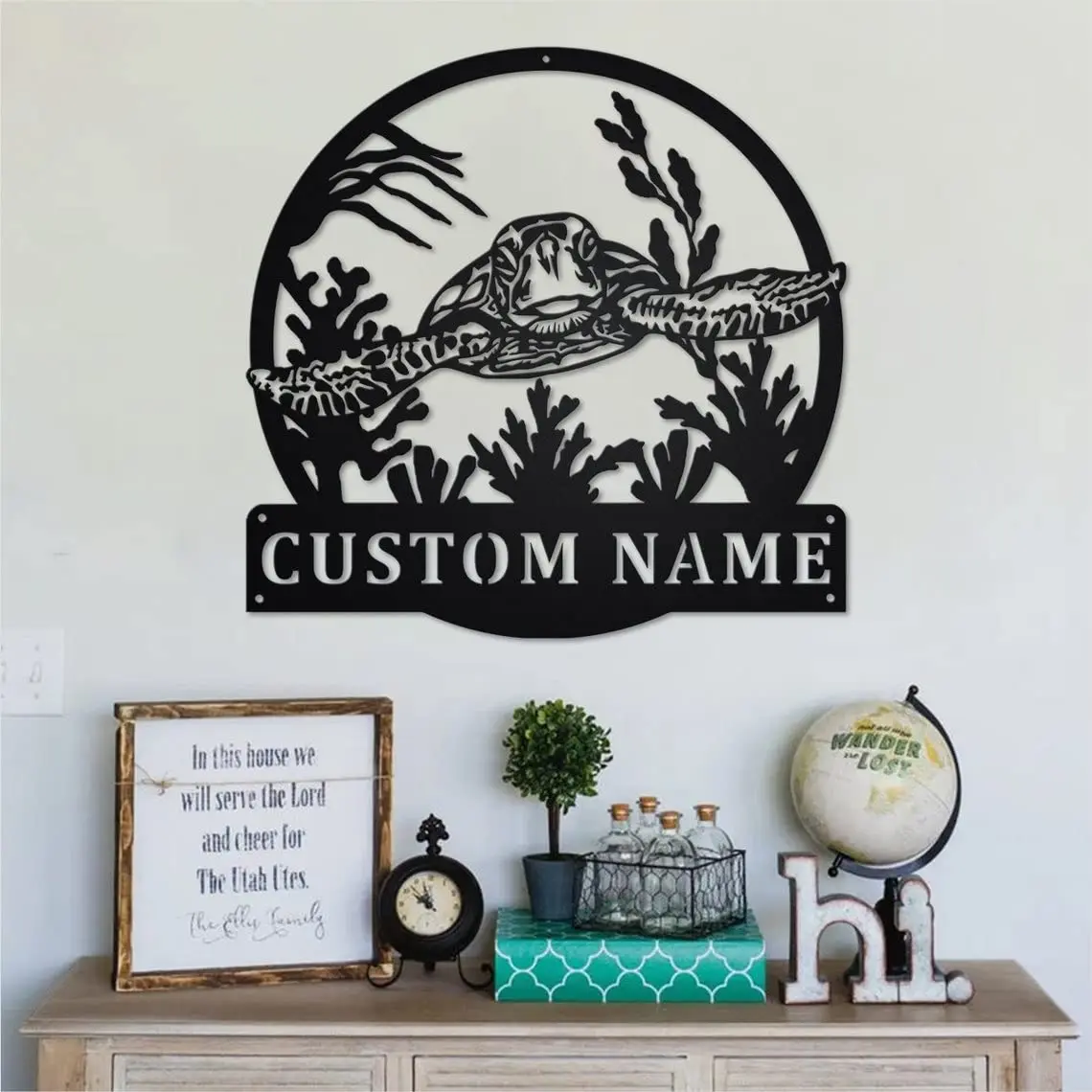 

Metal Sea Turtle Ornament Beach Theme Home Art Decor Wall Hanging Decoration Indoor Livingroom Decor Metal Sign Wall Decor