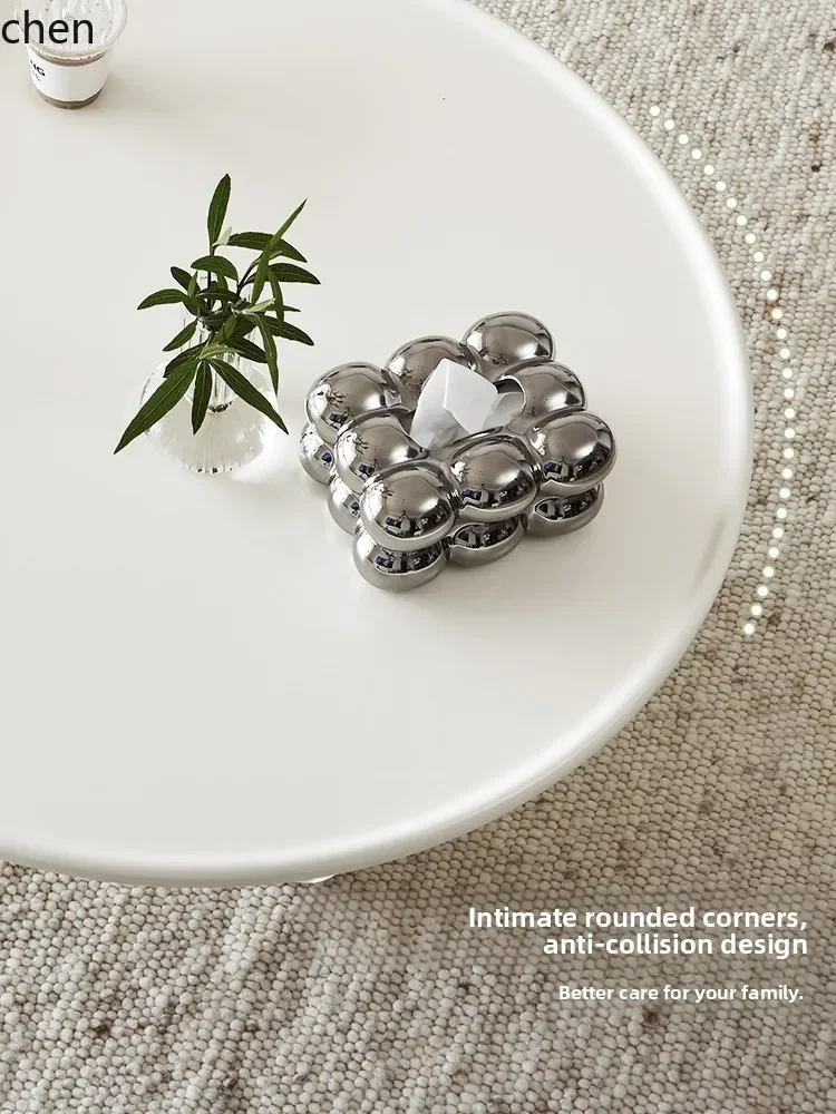 طاولة القهوة غرفة المعيشة المنزلية الاكريليك الإبداعية شقة صغيرة مستديرة