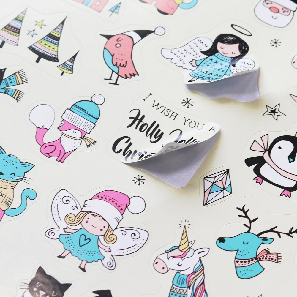 Creative Path 200 Stück Selbstklebende Scrapbooking-Weihnachtsaufkleber 6 Blätter Frohe-Weihnachten-Aufkleberbuch für Journaling und Kartengestaltung – Detail 19