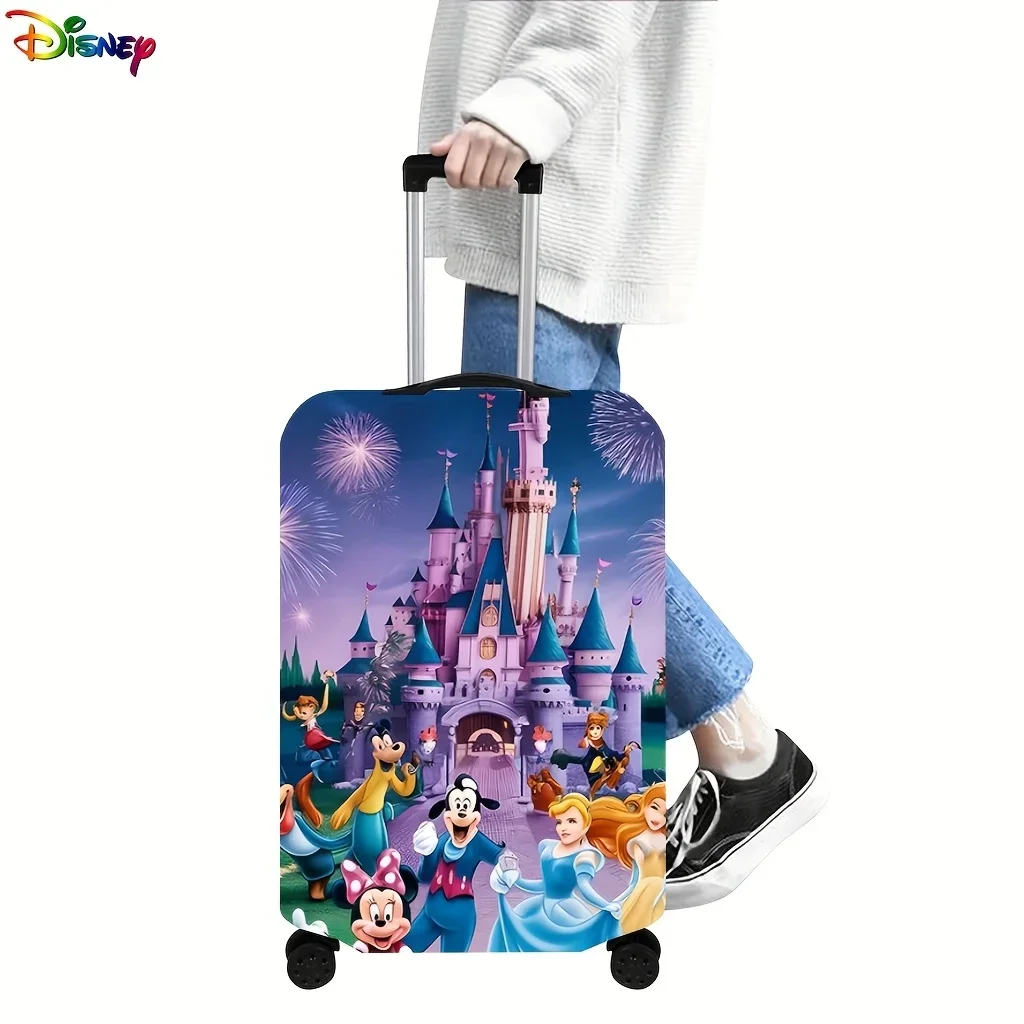Miniso elastic dust-proof suitcase cover, Disney Mickey and Minnie cartoon durable polyester fabric protector