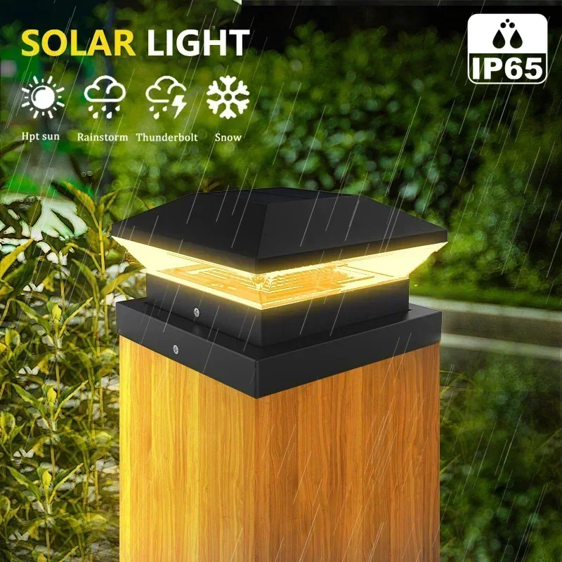 

Waterproof Solar Post Lights Outdoor Auto Dusk to Dawn Garden Pillar Lamp IP65 Decorative Fence Gate Pathway Landscape Lighting