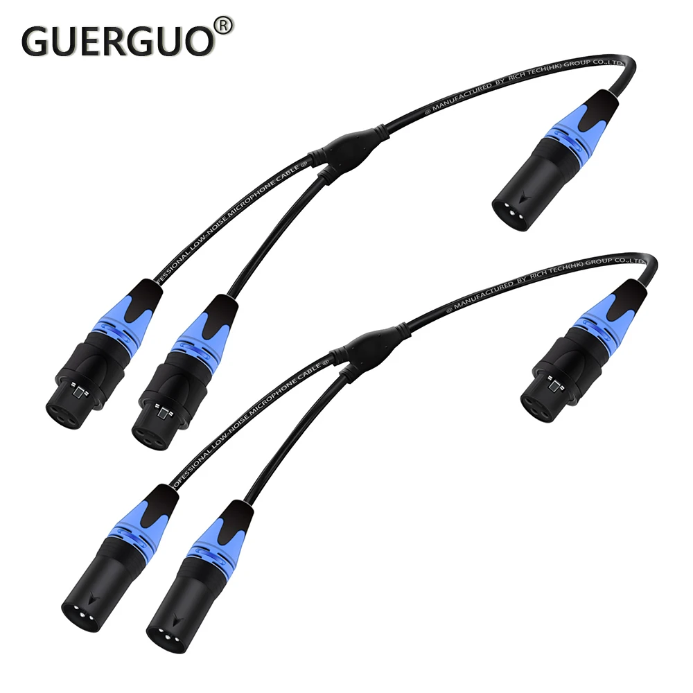 

1PC 0.3M 0.5M Color XLR Splitter Cable, Waterproof 3Pin XLR Female to Dual Male,Male to Dual Female Y-Splitter Microphone Cable