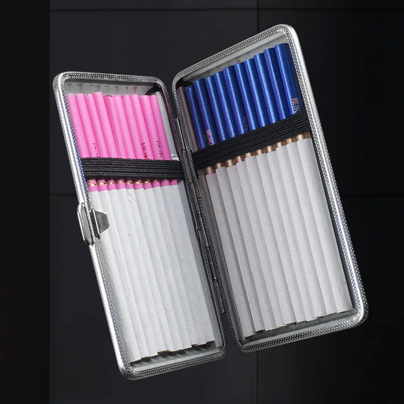 PU Leather Cigarette Case Slim Ladies and Men Portable Double Sided Holds 20 100mm Cigarettes (Black)Cigarette Box