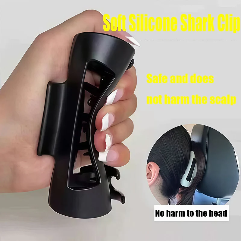 Soft Silicone Hair Claw Clips for Women Non Fragile Bendable Shark Clip Women's Outdoor Cycling Drive Sports Safe Accessories M1 image 2