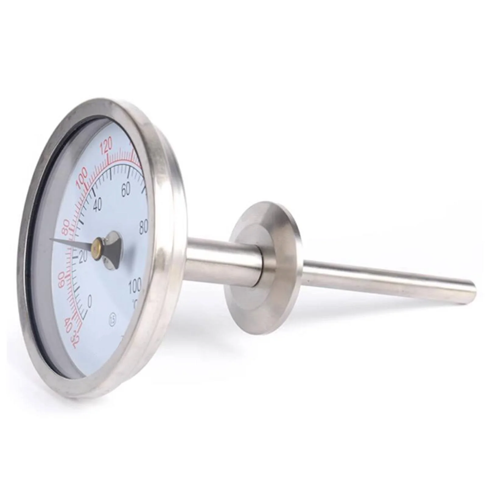 Dia 60mm 304 Stainless Axial Bimetallic Thermometer 1.5