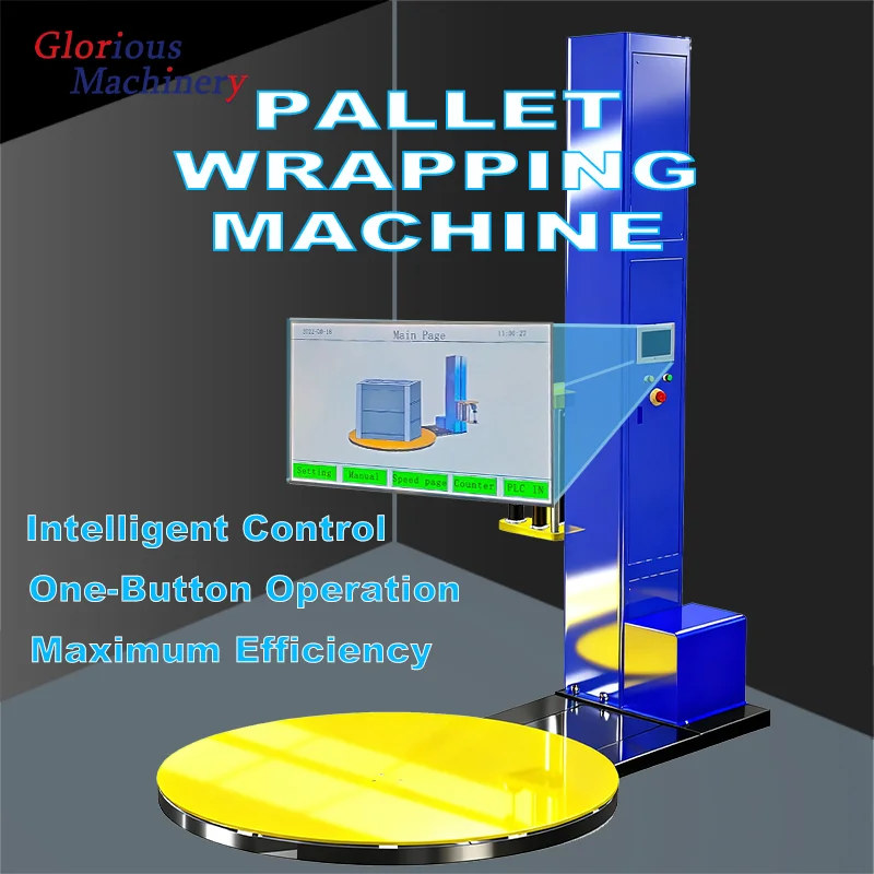 Automatic Skid/Pallet Stretch Film Wrap Pallet Wrapper Pallet Wrapping Machine Film Wrapping Packaging Machine Pallet Dispenser