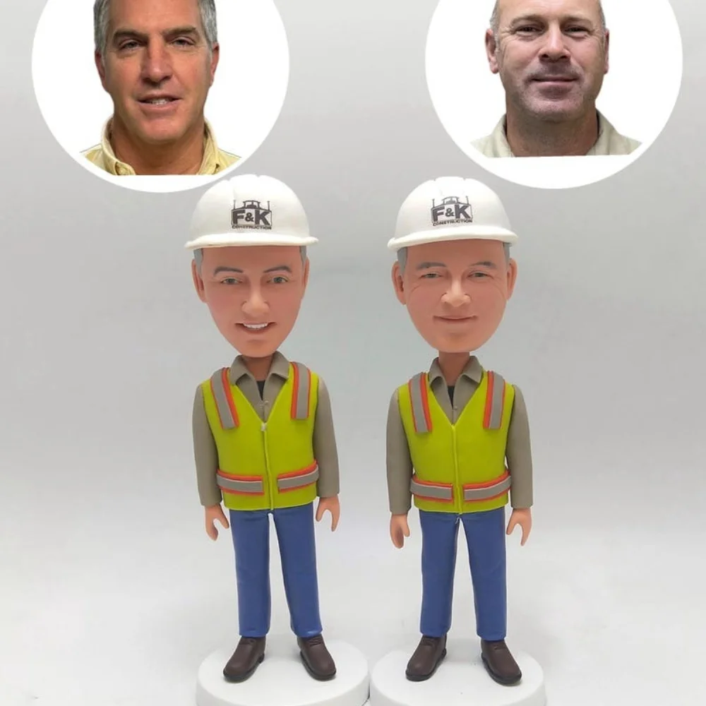 

Personalized Doll Sculptures with Photos Keepsake for Him Her Couple Anniversary Handmade Clay Figurine Shelf Decor Art