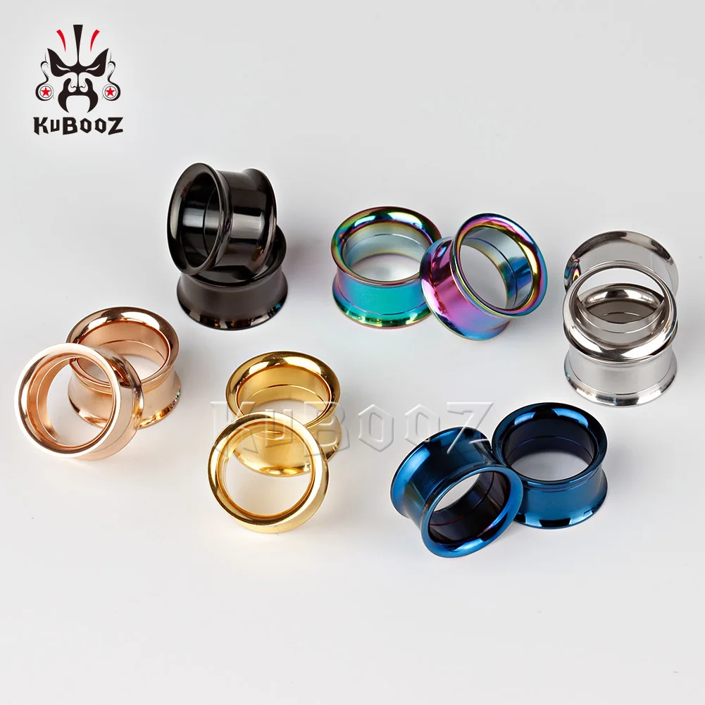 Wholesale Price 8 Colors Ear Tunnels Expanders Stainless Steel Plugs Piercing Body Jewelry Gauges 6mm-25mm 40PCS