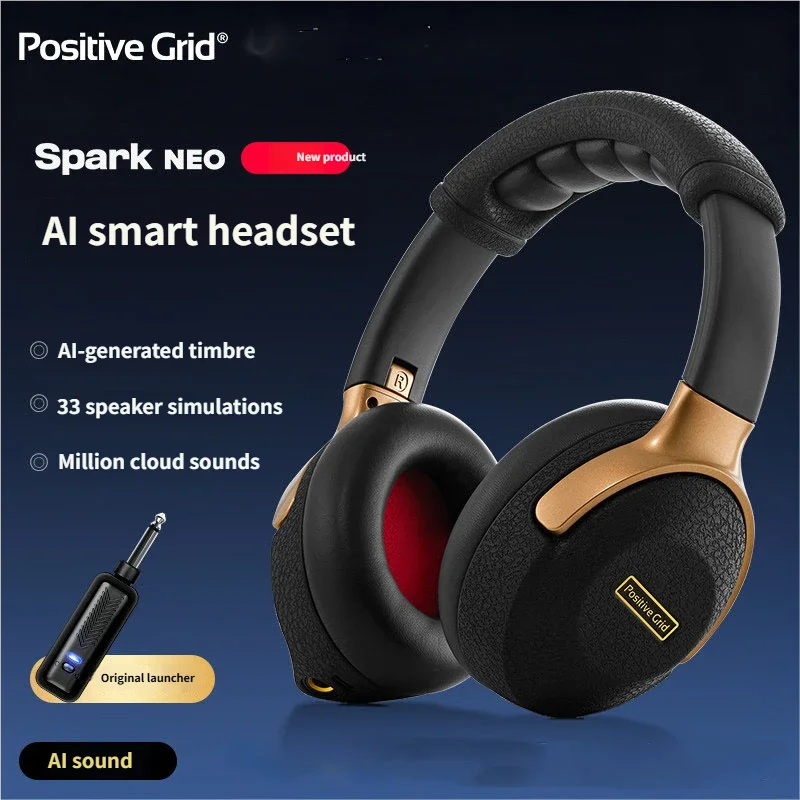 Positive Grid Spark NEO AI-powere WIRELESS SMART GUITAR HEADPHONE with ultra-lightweight diaphragm and a 1/4