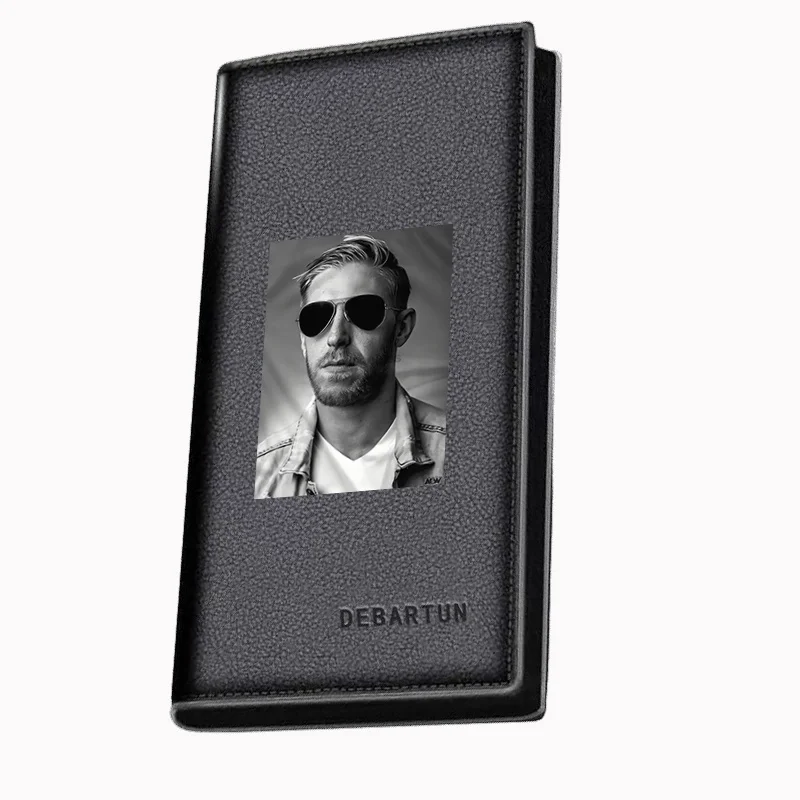 

Man wearing sunglasses,beard,cool pose. Men's Long Wallets Business Stylish Printing Design Casual Use Christmas Valentine's Fat