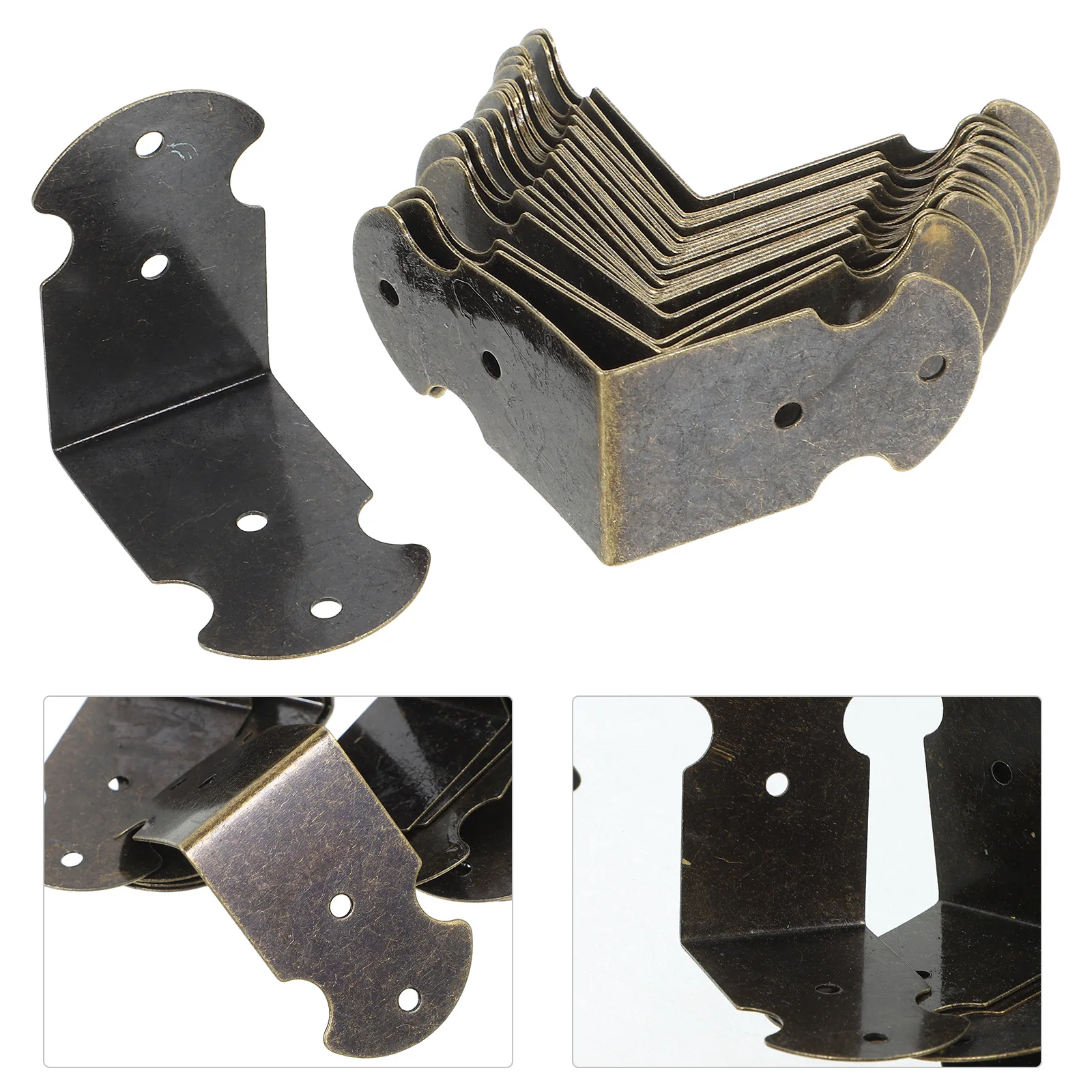 

20 Pcs Copper Corner Brackets Metal Iron Box Trim Strips for Wooden Gift Boxes Protection Anti Rust Sturdy Vintage