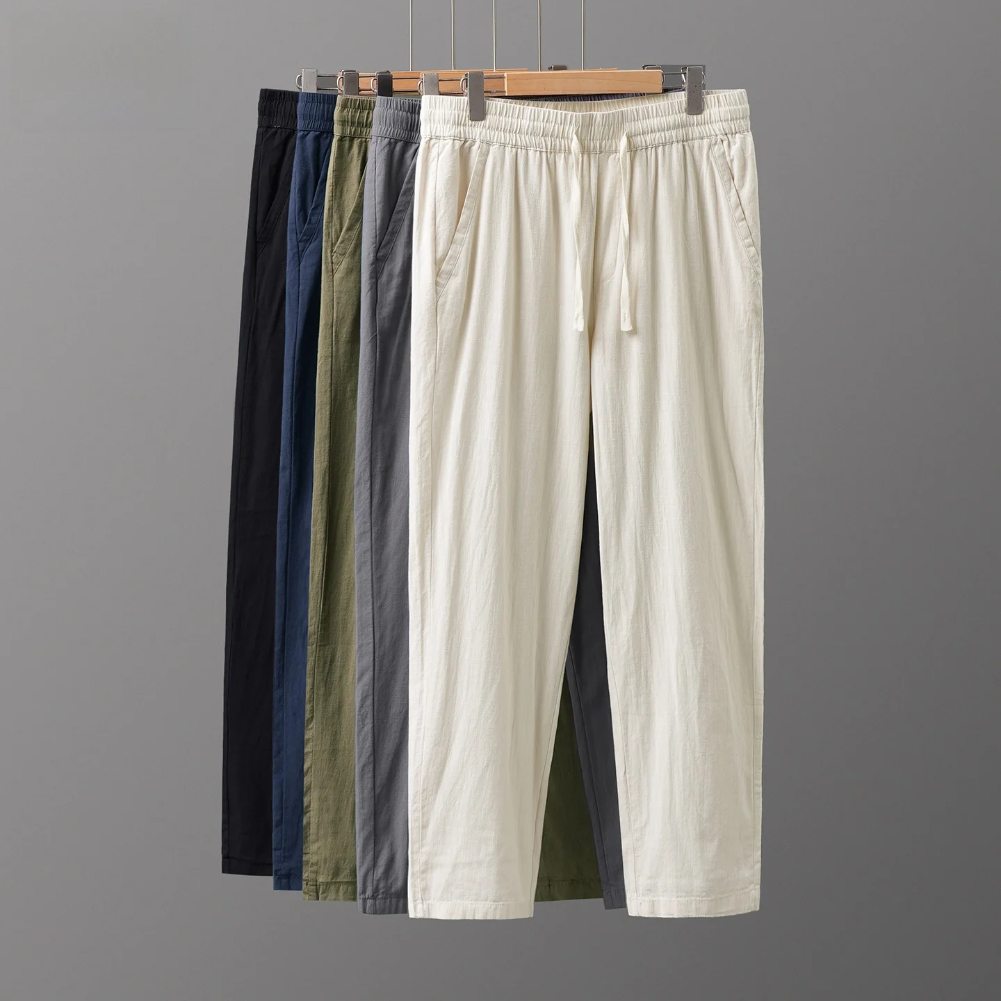 

un Lightweight Linen Men's Casual Pants Summer 2025 New Sport Cotton Linen Straight Leg Breathable Loose Fit Trousers