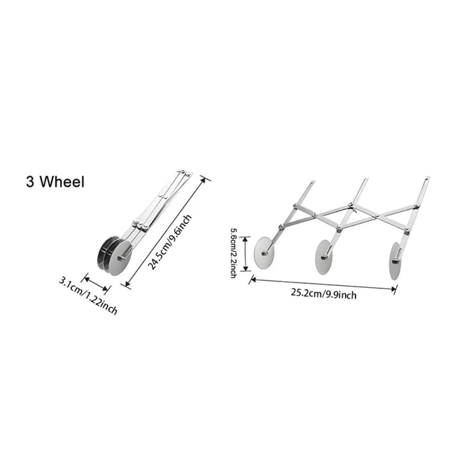 Rebanador de Pizza Circular de acero inoxidable y rodillo de masa para hornear repostería, galletas y preparación de galletas