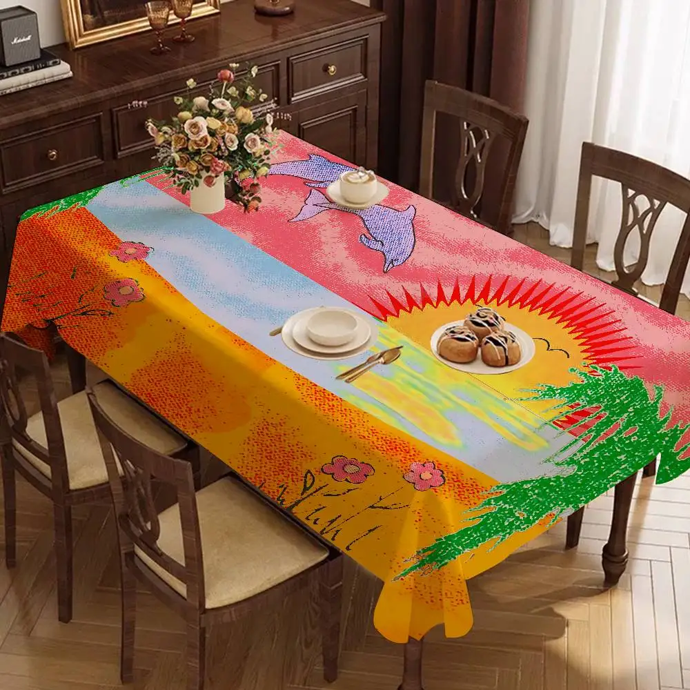 Global Star B-Bad Bunnys Table Cloth Rectangular Stain Tablecloth Oilcloth Mantel Mesa Impermeable Tablecloth Decoration