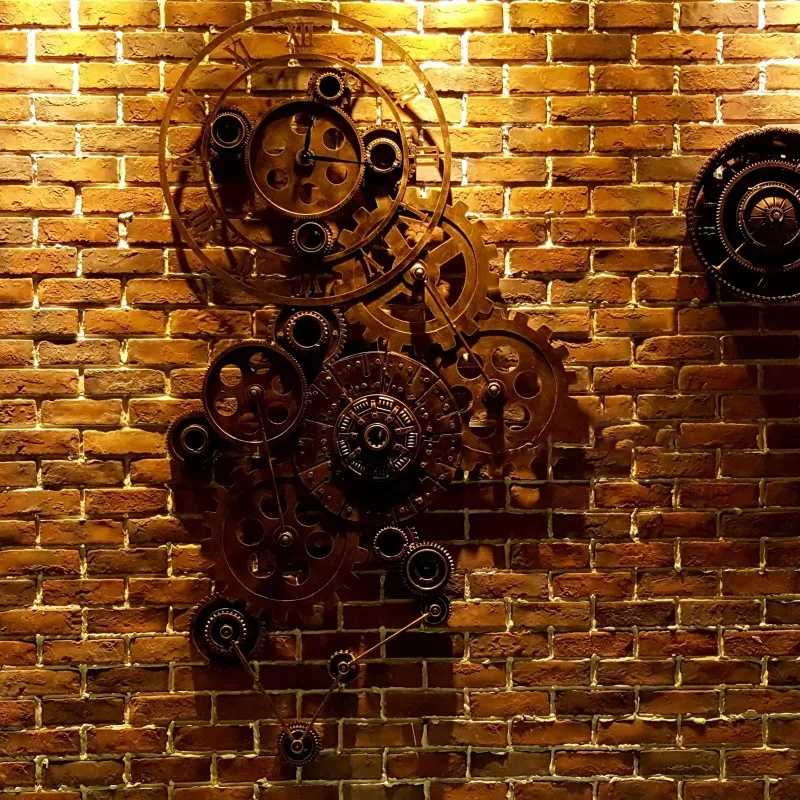 industrial style Wall Decor Metal Crafts House Decoration Wall Hanging  iron Metal Gear wall Clocks