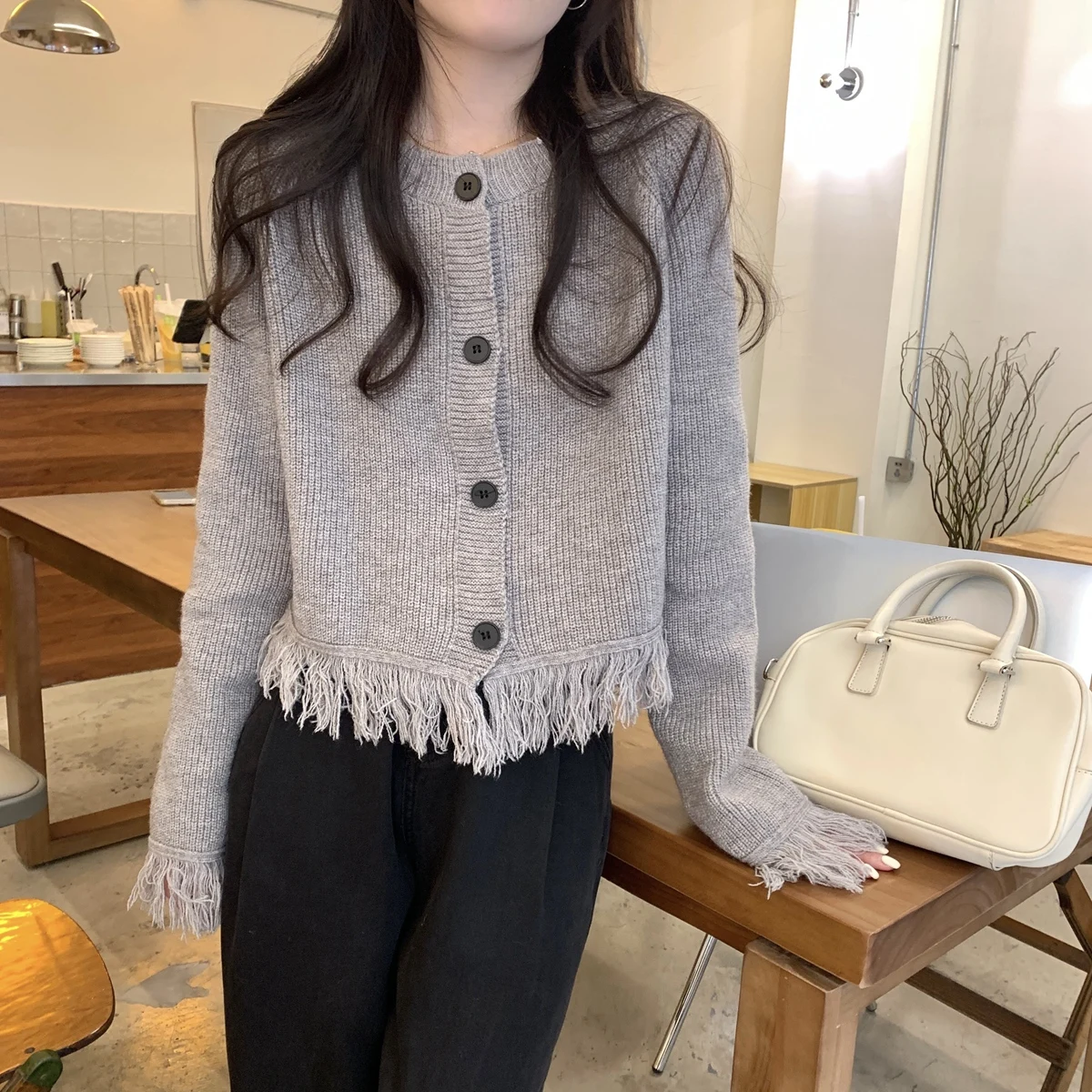 Or maglione lavorato a maglia Jaet da donna sciolto lungo Sve round Ne Open Cardigan Top per la primavera autunno taglia piccola amichevole