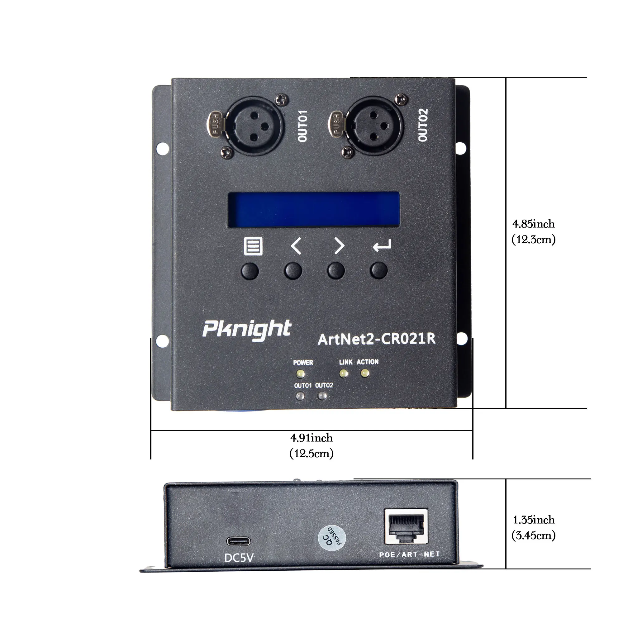 Imagem -05 - Pknight-controlador de Iluminação Ethernet Bi-direção Artnet Dmx 512 Universo Truss Montável Poe Interface