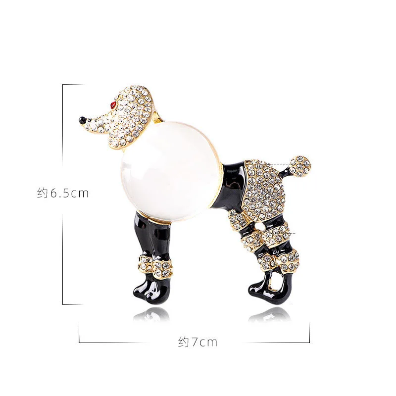 Medieval Heavy Vintage Unique Retro Style Glass Cat Poodle Dog brooch Fashion Jewelry