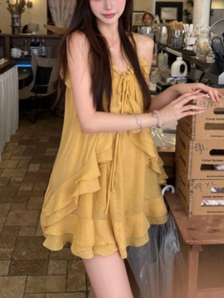 Französische sexy Urlaubskleid – Embroidery Yellow Dress Bewertung und Preis