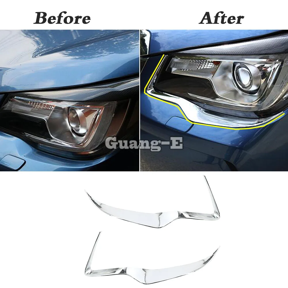 

For Subaru Forester 2013 2014 2015 2016 2017 2018 Car Styling Body Head Front Eyebrow/Trim Light Lamp Frame Stick ABS Chrome