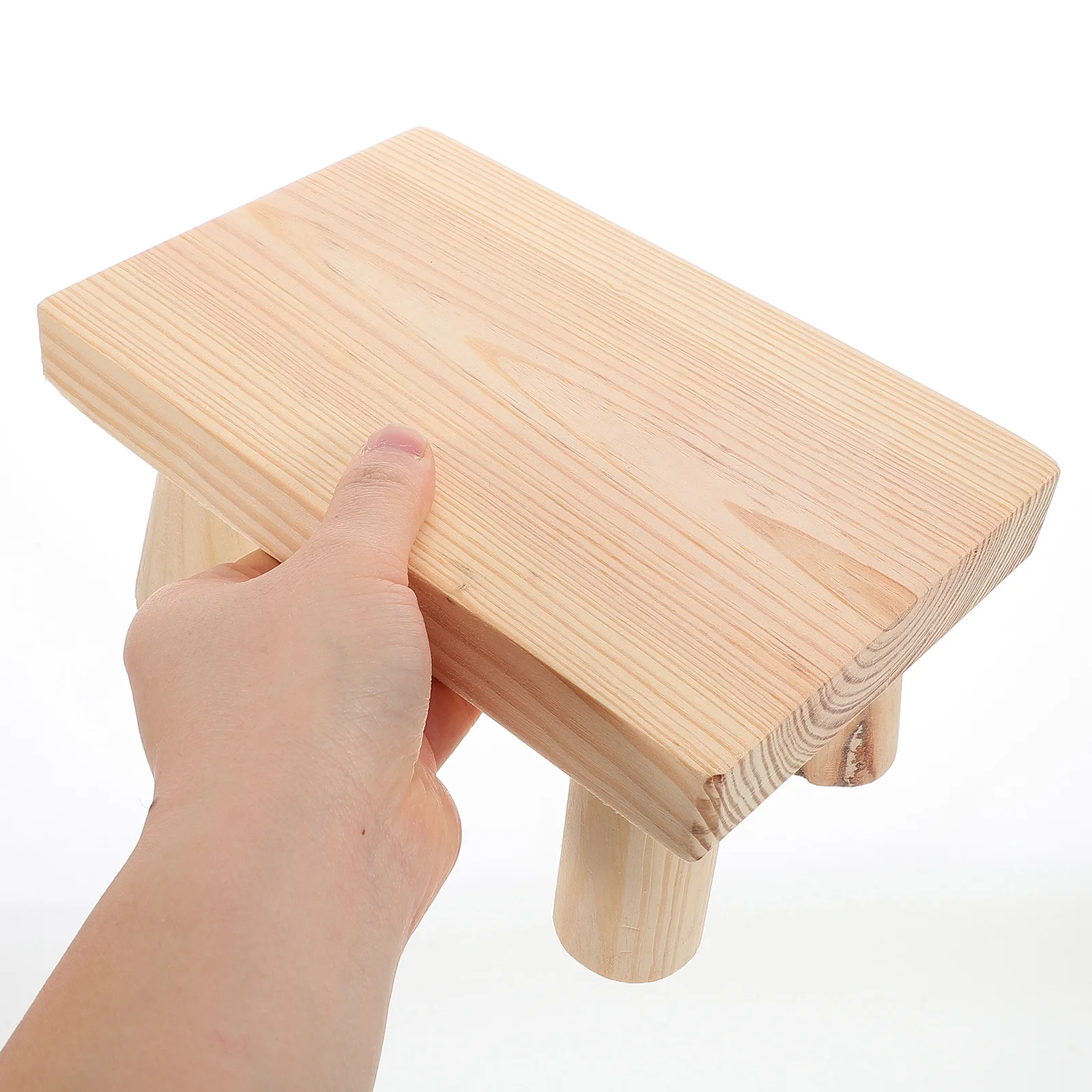 Taburete con escalón para niños, taburete pequeño de madera, tocador de color caqui para niños pequeños, resistente, portátil, multifuncional, ligero para el hogar