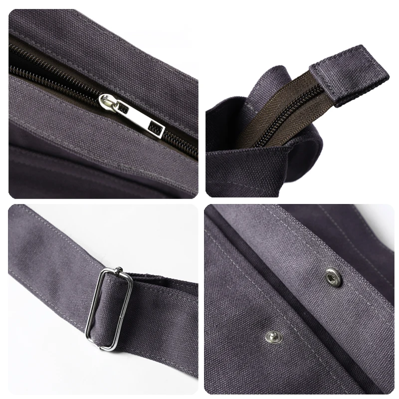 Płócienna męska torba Crossbody w stylu Vintage torba kurierska 11L duża pojemność wyjściowy modny torba na laptopa 13-calowa torba na ramię dla