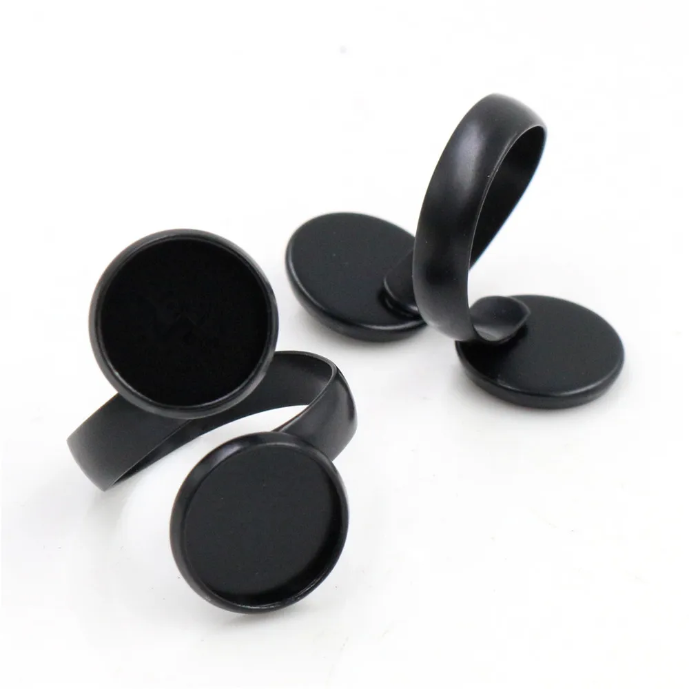 12mm 5pcs/Lot Classic 6 Colors Plated Brass Adjustable Ring Settings Blank/Base,Fit 12mm Cabochons,Buttons;Ring Bezels
