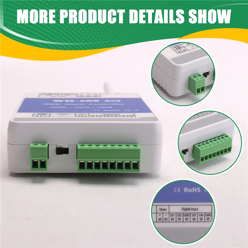 B48A WH-500-EU GSM 4G Gate Door Opener Relay Switch Remote Control With Wireless Alarm& Mobile APP Support