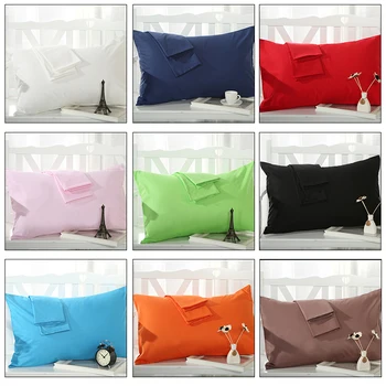 1pc 100% Cotton Pillowcase Soft Pure Egyptian Cotton 400 Thread Count Solid Color Pillow Cover Multi-color Travesseiro 48*74cm