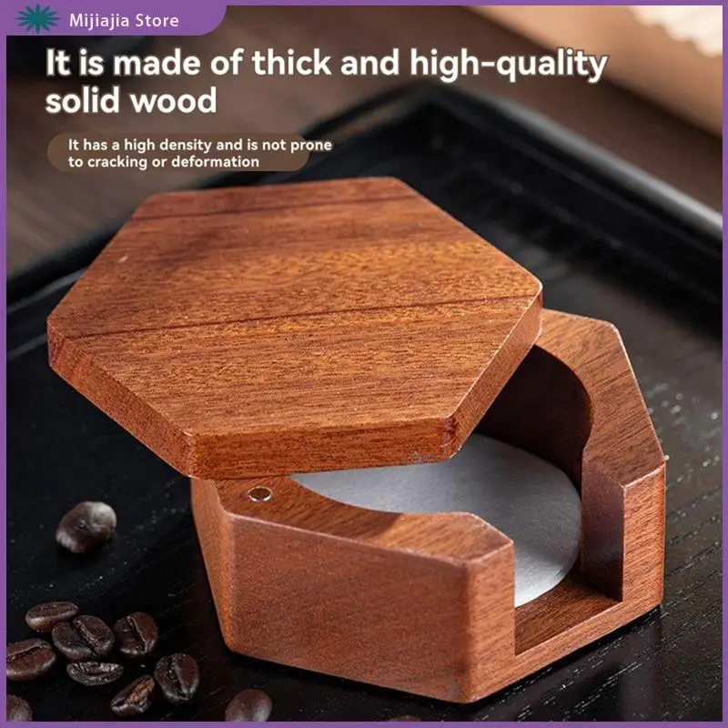 ラウンドエスプレッソサペリウッドストレージ無垢材フィルターペーパーストレージベース 58/53/51 ミリメートルユニバーサル販売