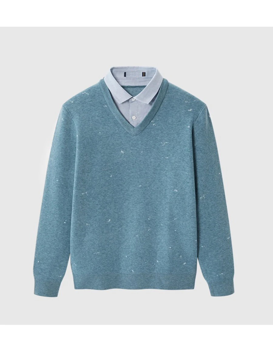 

Casual Sle Men's Knitted Sweater Collared Pullover Long Sve Autumn Winter Faion Youth Active Fit Regular Sve pe