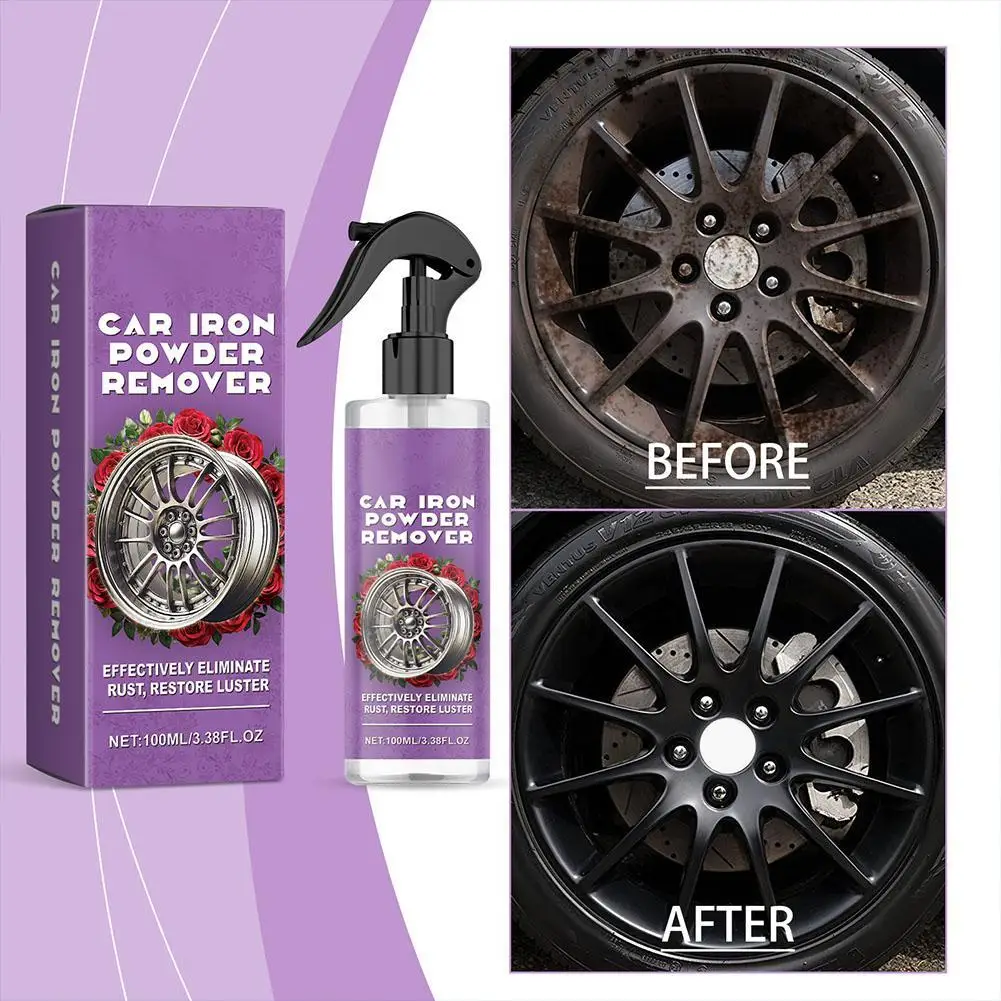 

100ML Auto Iron Powder Remover Metal Paint Cleaner Car Maintenance Iron Powder Cleaning Rust Remover Spray