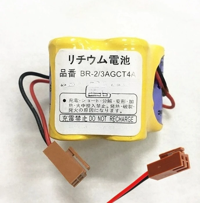 2pcs，。 Brand new for FANUC machine tool backup memory battery original BR-2/3AGCT4A 6V battery ，。