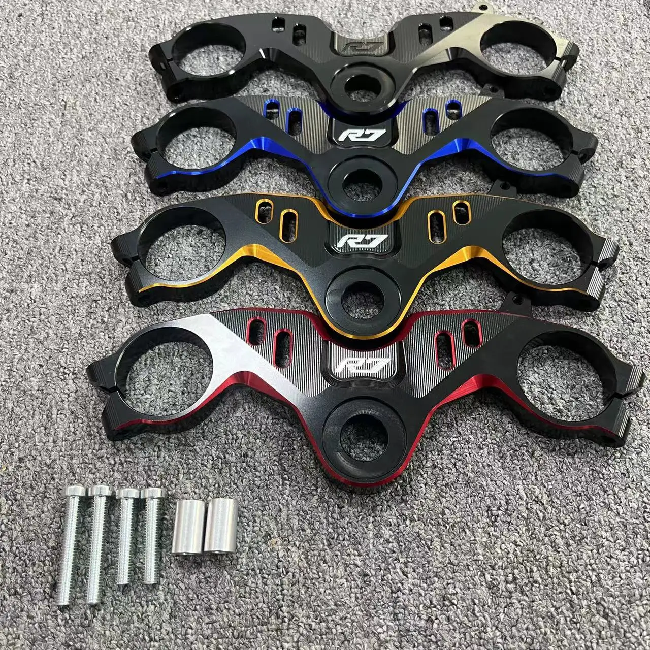 Motorcycle CNC Racing Refit Clip On Handle Bars Front End Upper Top Clamp For YAMAHA R7 2021-2023