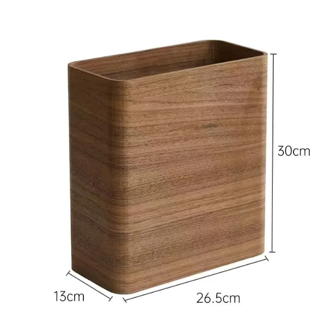 Simple Rectangular Garbage Can Wooden Storage Bucket Wastebasket Home Kitchen Trash Cleaning Tools Accessories