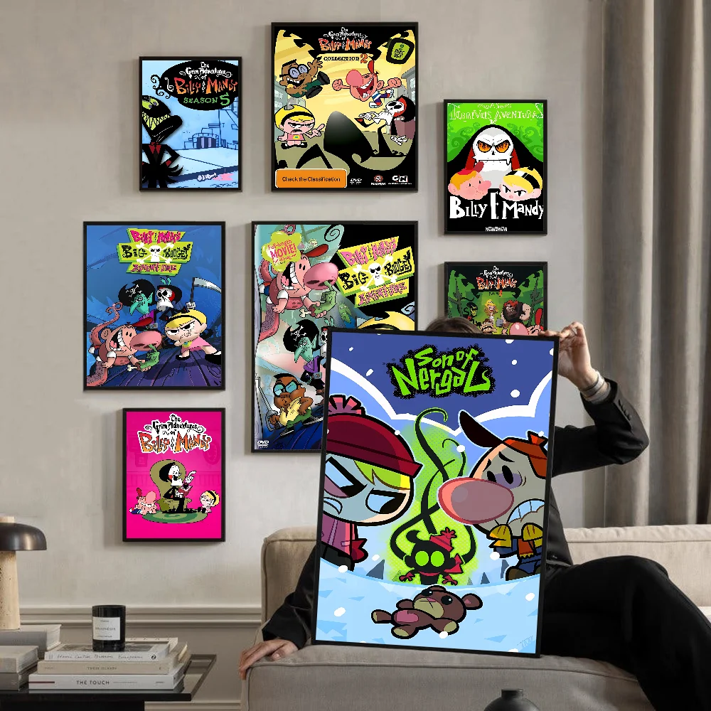 

The G-Grim A-Adventures Of B-Billy M-Mandy Classic Vintage Posters Whitepaper Prints Posters Artwork Kawaii Room Decor