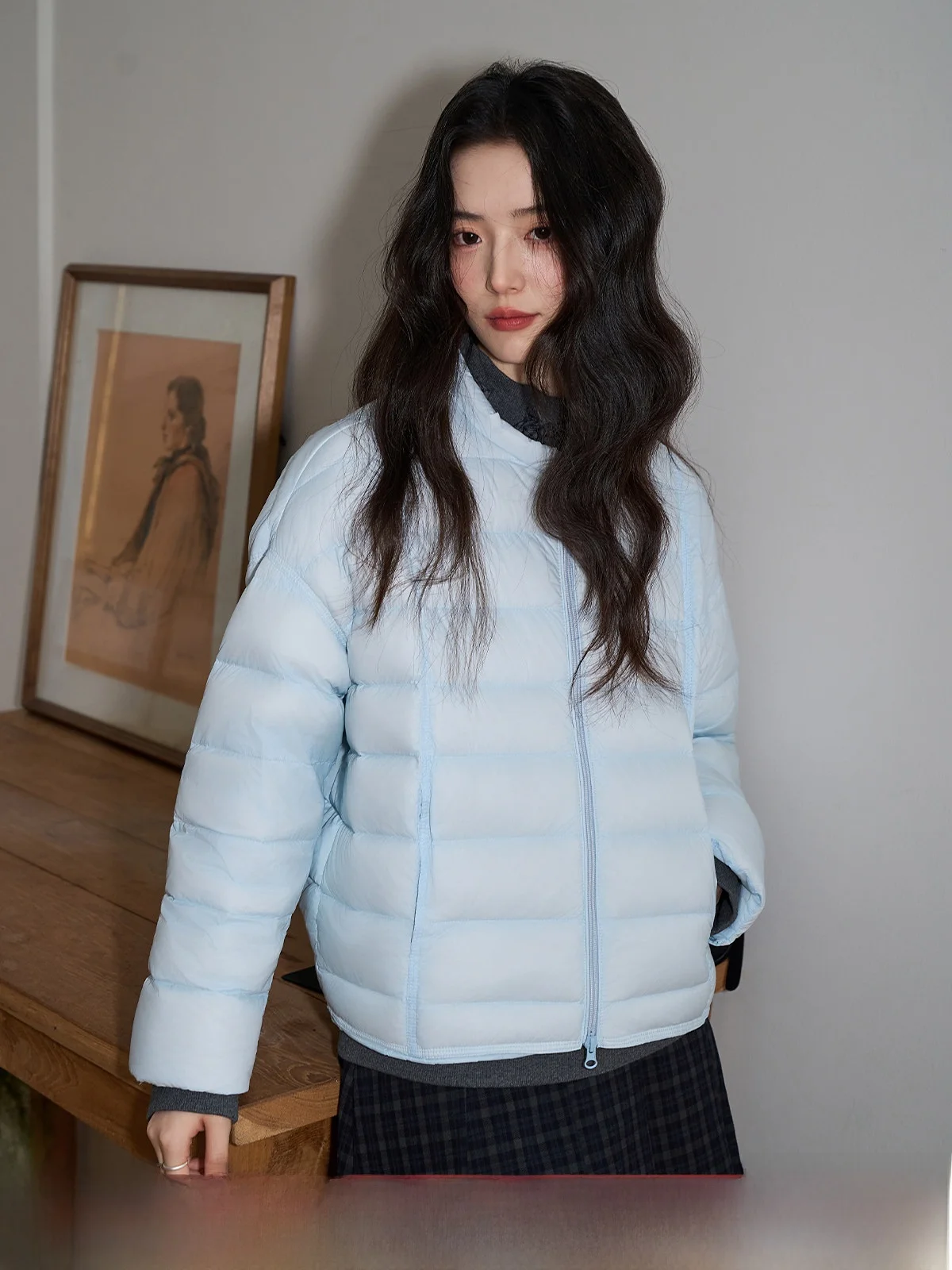 

Свободный крой Thiened round Ne ort down Jaet Женское зимнее новое пальто Sle White Du Feather Pork Rib Bone Feather Теплое пальто